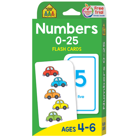SCHOOL ZONE PUBLISHING Numbers 0-25 Flash Cards 04022